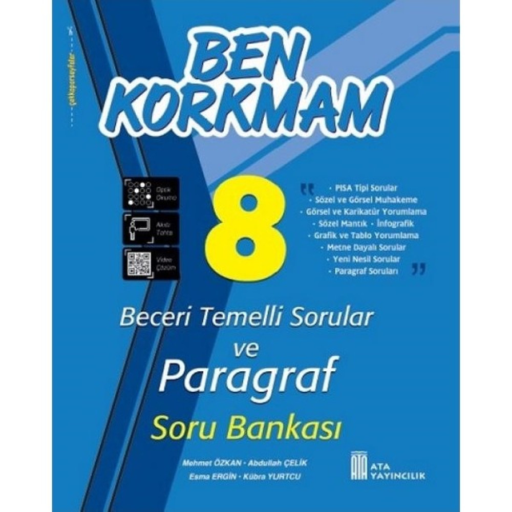 Ata Yayıncılık 8.Sınıf Ben Korkmam Beceri Temelli Sorular ve Paragraf Soru Bankası Türkçe Fiyatı