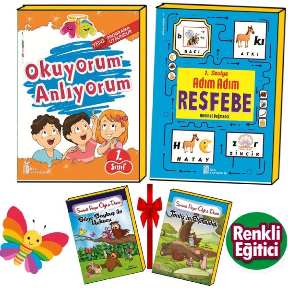 Ata Yayıncılık ATA 1.SINIF OKUDUĞUNU ANLAMA VE RESFEBE+HİKAYELER Kaynak Kitapları Fiyatı