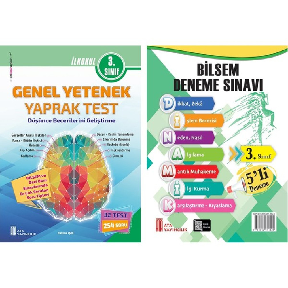 Ata Yayıncılık Ata 3. Sınıf Bilsem Sınavlarına Hazırlık Test + 5 Li Deneme Sınavı Tüm Dersler Fiyatı
