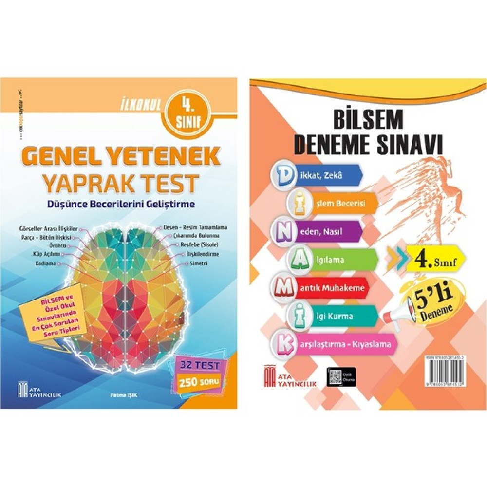 Ata Yayıncılık Ata 4. Sınıf Bilsem Sınavlarına Hazırlık Test + 5 Li Deneme Sınavı Tüm Dersler Fiyatı