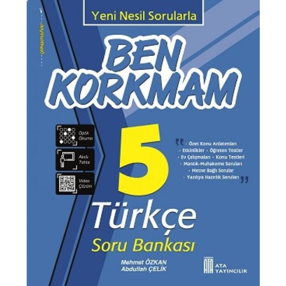 Ata Yayıncılık Türkçe 5. Sınıf Ben Korkmam Soru Bankası Türkçe Fiyatı