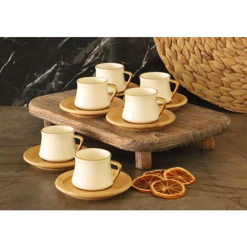 Atabey Home Bambum Rumeli - 6 Kişilik Kahve Fincan Takımı Yaldızlı Fincan / Bardak / Kahve Takımı Fiyatı