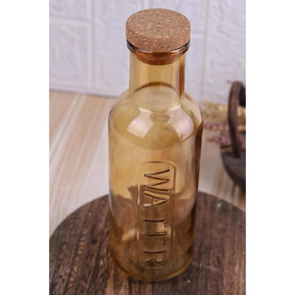 Atabey Home H2O Mantar Kapaklı Cam Su Şişesi Sürahi 1 Lt Bal Rengi Water - 1000 ml Sürahi Fiyatı