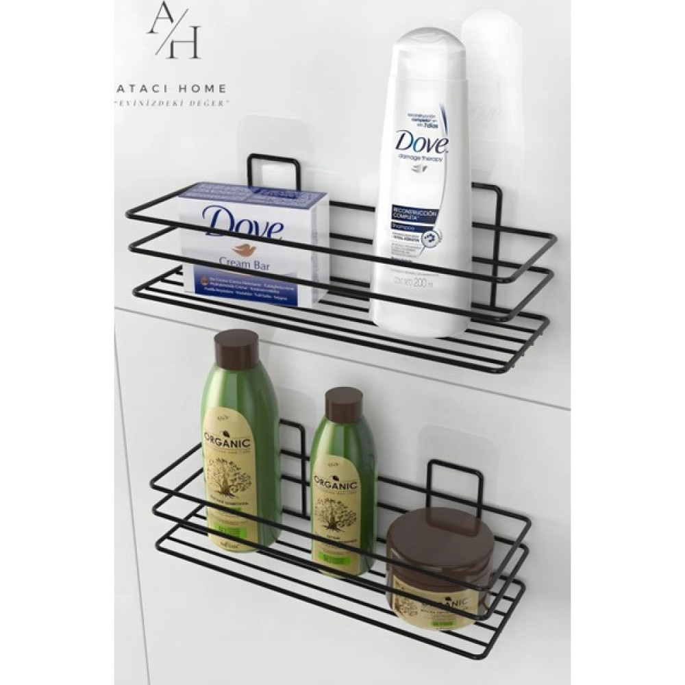 Atacı Home Siyah 1.Kalite 2 Li Set Paslanmaz Banyo Rafı Banyo Aynası Fiyatı