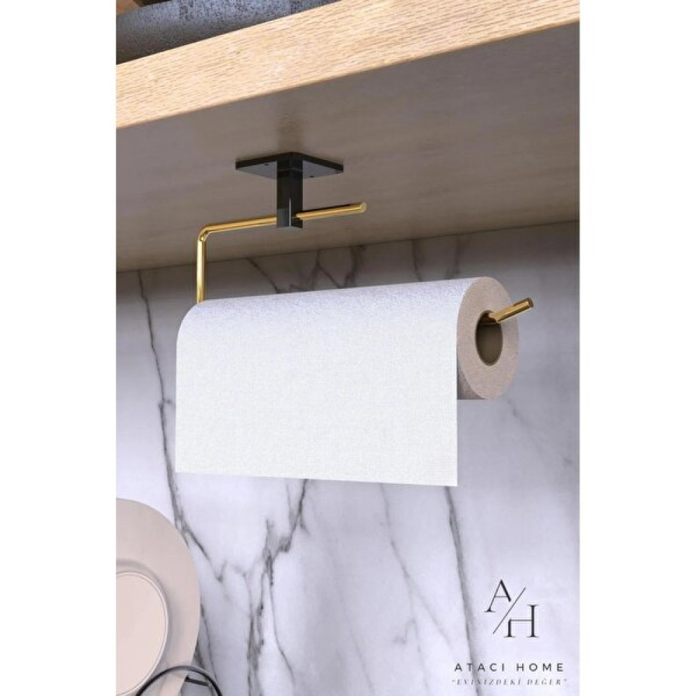 Atacı Home Siyah Rulo Havluluk Peçetelik Yapışkanlı Pratik Banyo Mutfak Askısı Kağıt Rulo Havluluk - Gold Havluluk Fiyatı