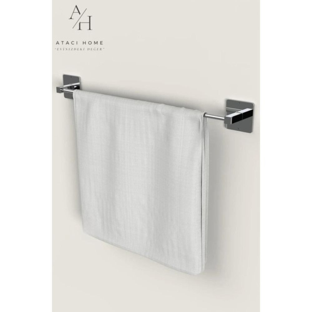 Atacı Home Yapışkanlı Gümüş Uzun Havluluk Pratik ve Şık Banyo Mutfak Havluluk Havluluk Fiyatı