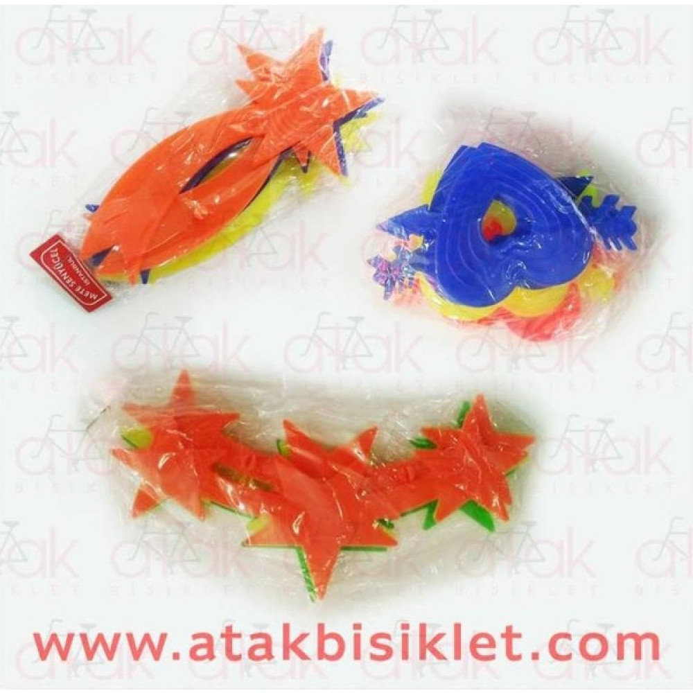 Atak Çocuk Bisikleti Jant Süsü Kalp Üçlü Yıldız Bisiklet Aksesuarları Fiyatı