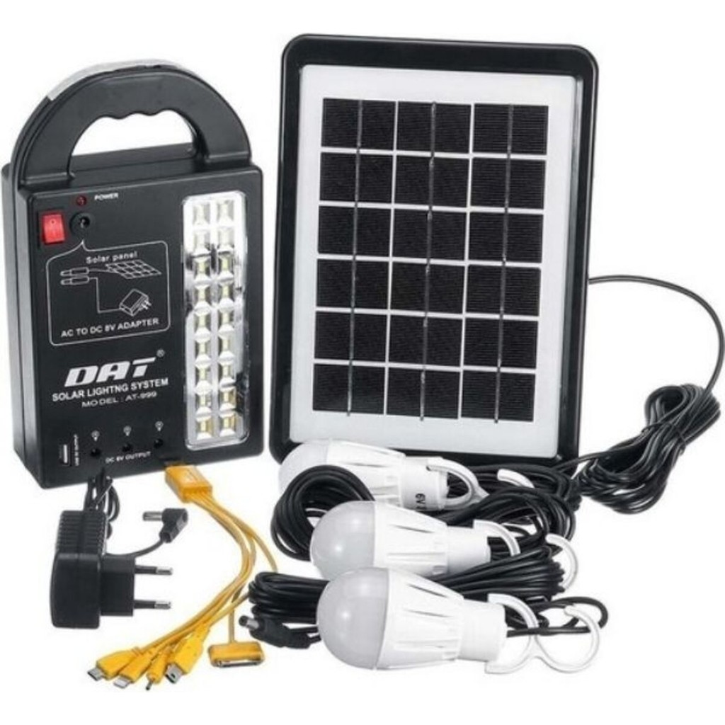 Ataşbey AT-999 Güneş Enerjili Solar Panel Aydınlatma Sistemi 3 Ampül Lamba Powerbank USB Çıkış Taşınabilir Şarj Cihazı - Powerbank Fiyatı
