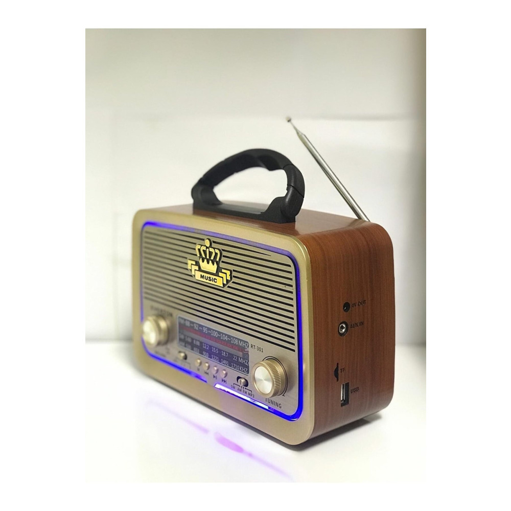 ataşbey RT- Ahşap Nostaljik Görünümlü Bluetoothlu USB-SD Card Mp3 Çalar Radyo Müzik Kutusu Alarmlı Saatler & Radyolar Fiyatı