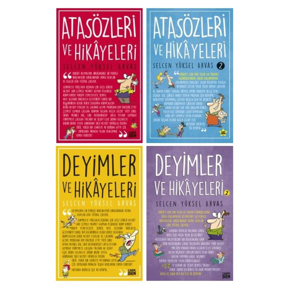 Atasözleri ve Hikayeleri + Deyimler ve Hikayeleri 4 Kitap Set - Selcen Yüksel Arvas Çocuk Öykü Fiyatı