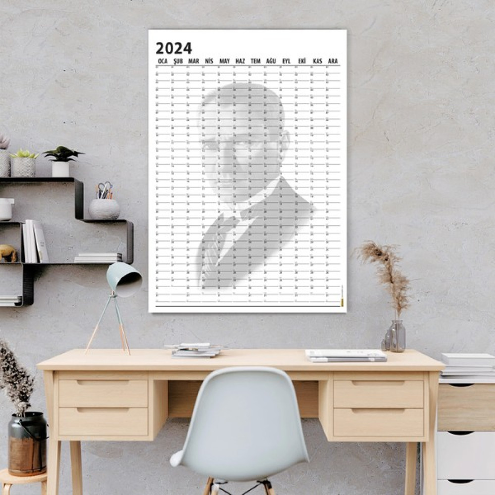 Atatürk Duvar Takvimi, Atatürk Takvimi 2024, Atatürk Fotoğraflı Takvimi, 100. Yıl Takvimi - 35X50CM Takvim Fiyatı