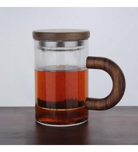 Atby Akasya Doğal Cam Kupa Demleme Çay Bitki Çayı Detoks Bardağı 400ML - Ahşap Rengi French Press Fiyatı