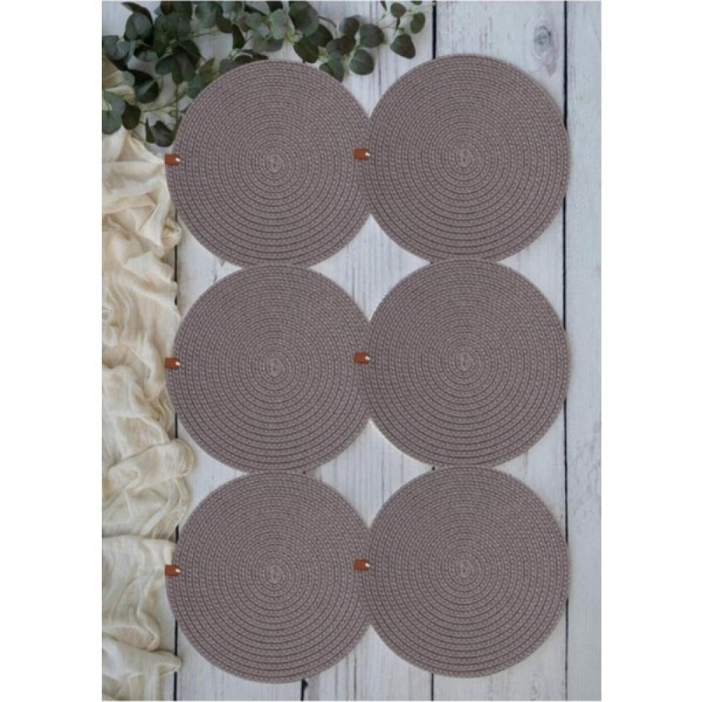 Atby Home 6 Kişilik Servis Takımı - Supla Amerikan Servis - Handmade El Yapımı Supla 33 cm -6lı Set - 33 x 33 cm - Gri Amerikan Servis Fiyatı