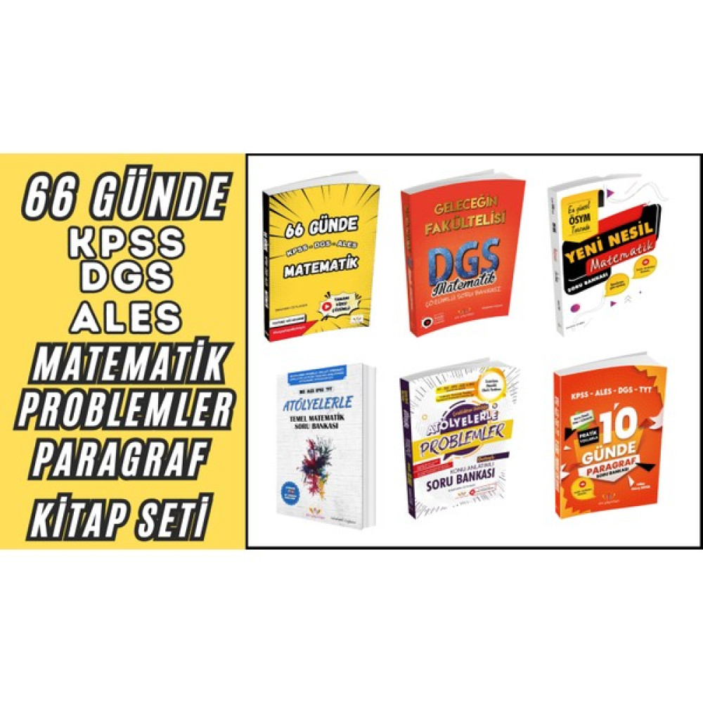 Atc Yayınları 66 Günde KPSS DGS ALES Matematik Problemler Paragraf Kitap Seti KPSS Fiyatı