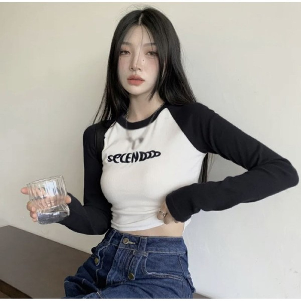 Ategewear Y2K Secendo Reglan Uzun Kol Crop Top Bluz Fiyatı