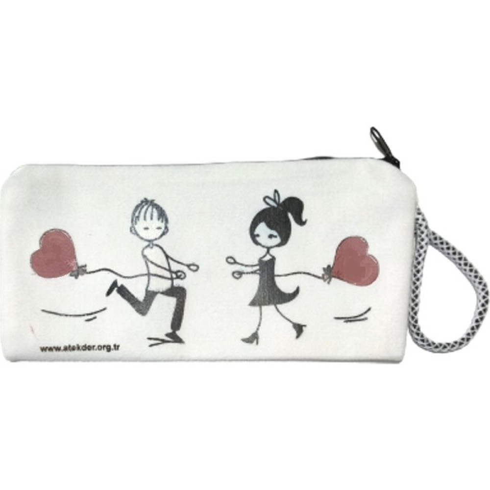 Atekder Aşk Baskılı Pamuklu Ham Bez Kalemlik 10 x 20 cm Kalemlik (Kalem Kutusu) Fiyatı