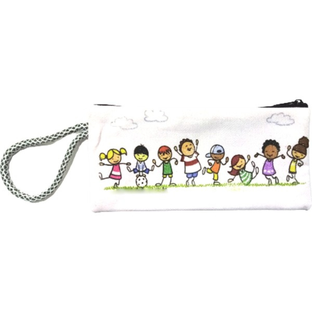 Atekder Pamuklu Ham Bez Kalemlik 10X20 cm Çocuklar Baskılı - Bej Kalemlik (Kalem Kutusu) Fiyatı