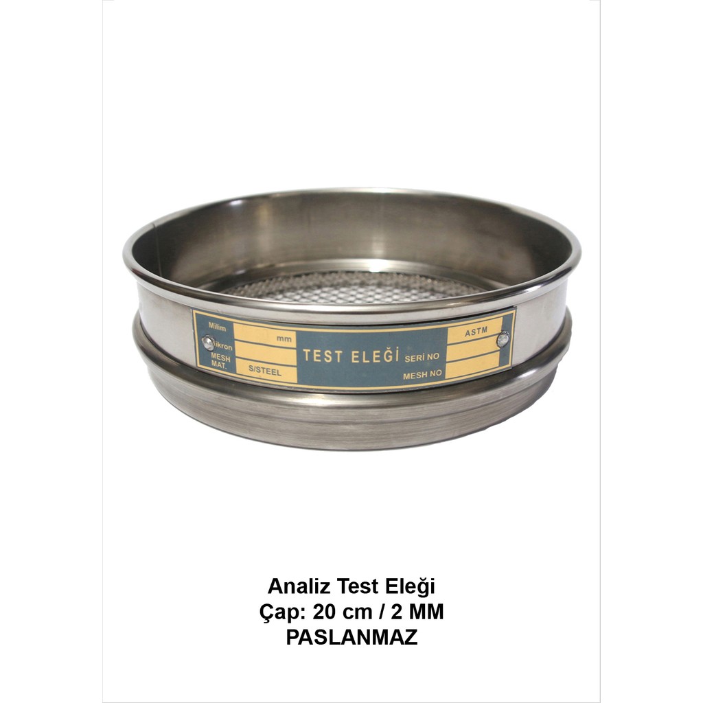 Atel-San Analiz Test Eleği - Çap: 20 cm / 2 mm / PASLANMAZ SSD / Solid State Drive Fiyatı