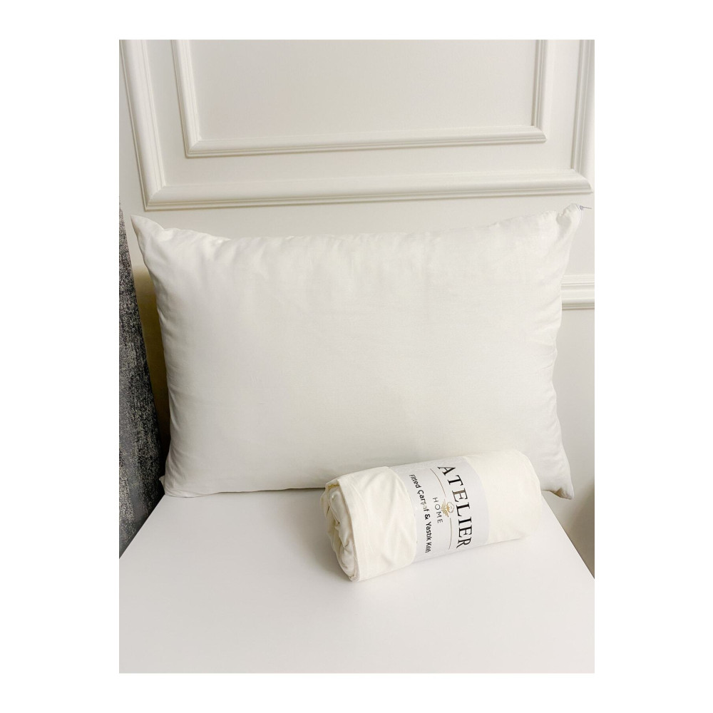 Atelier Home Çift Kişilik Battal Beyaz Ranforce Lastikli Çarşaf Adet Yastık Kılıfı. 180 x 200 Beden Çarşaf Fiyatı