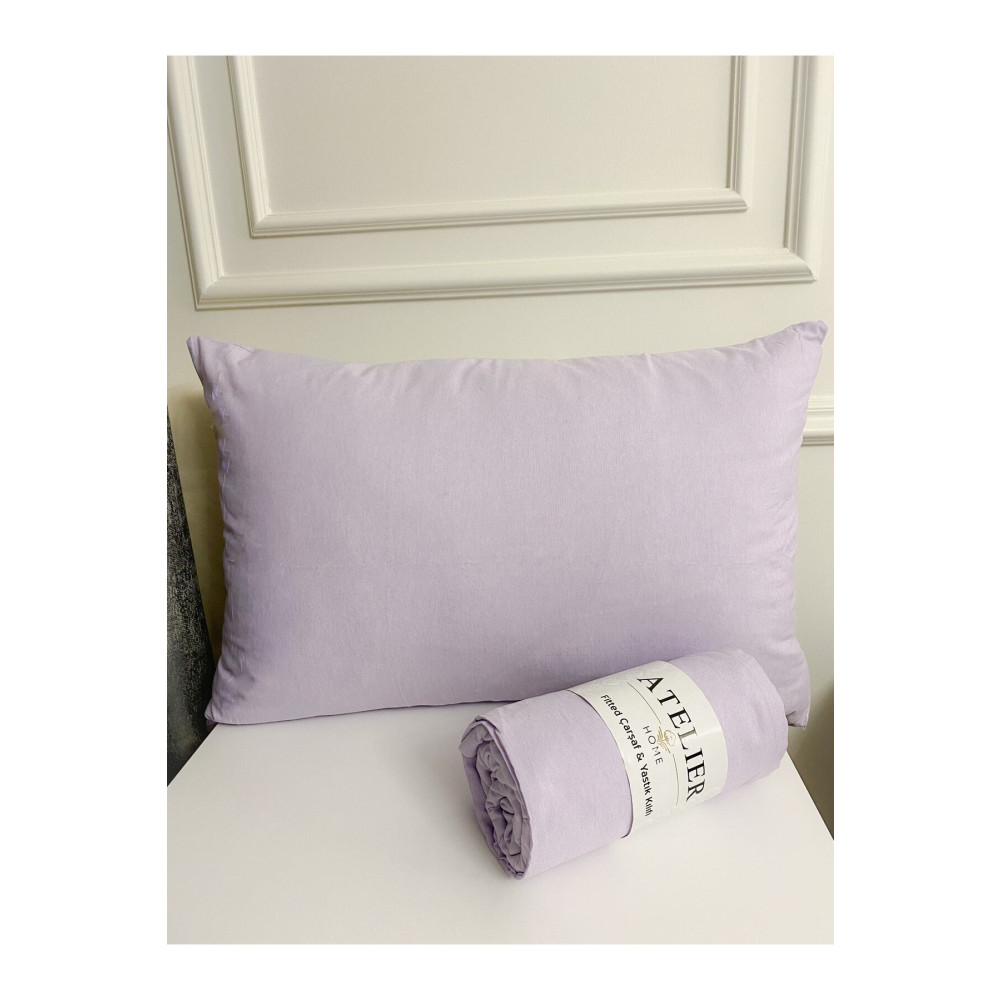 Atelier Home Çift Kişilik Lila Ranforce Lastikli Çarşaf Adet Yastık Kılıfı 180 x 200 Beden Çarşaf Fiyatı