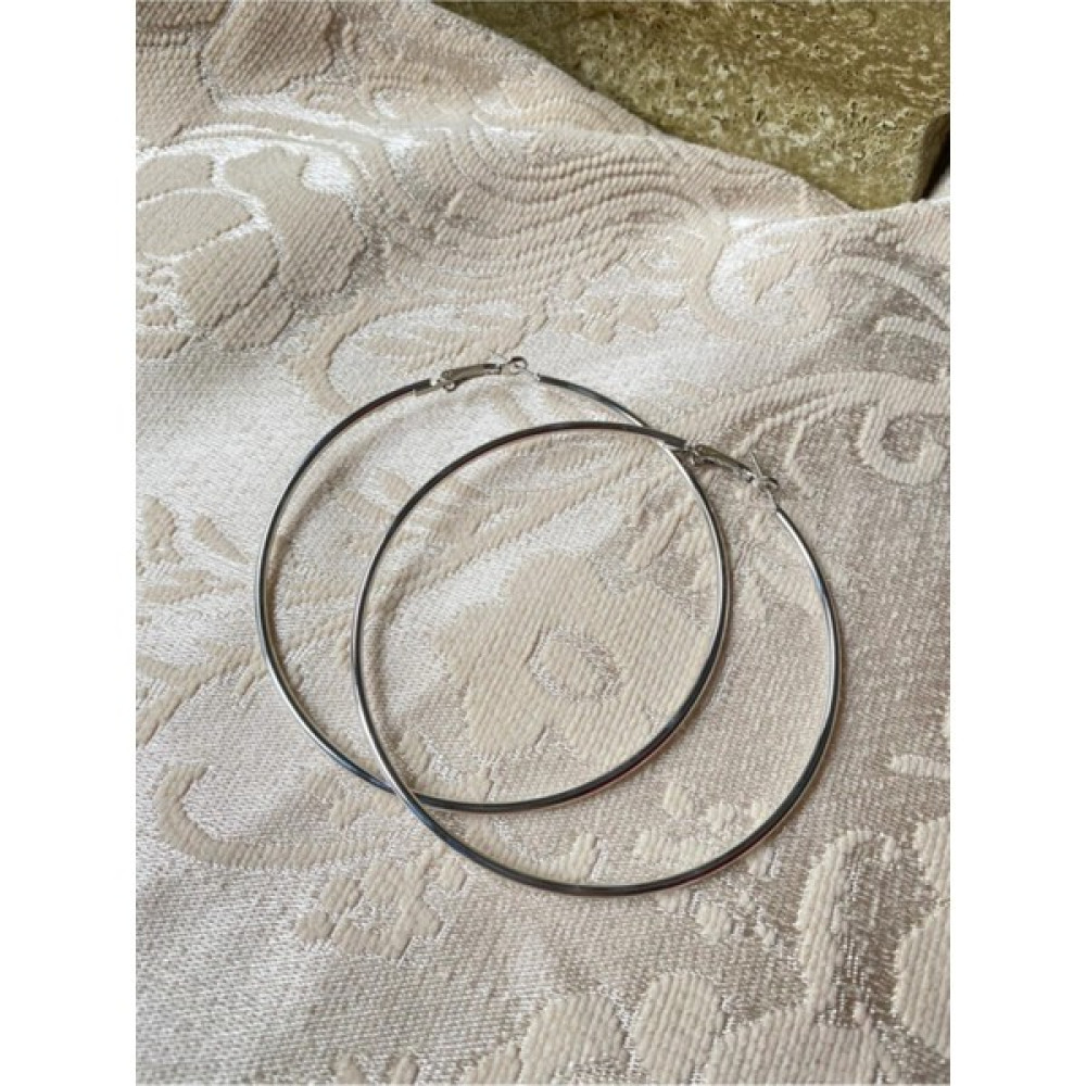 Atelier Seda Silver Ince En Büyük Boy Halka Küpe - Bijuteri Küpe Fiyatı