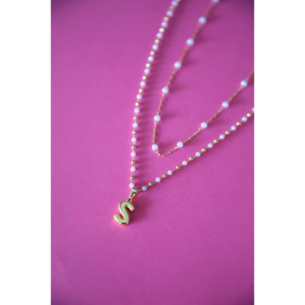 Ateliernu Jewelry Inci Gold Harf Kolye Bijuteri Kolye Fiyatı