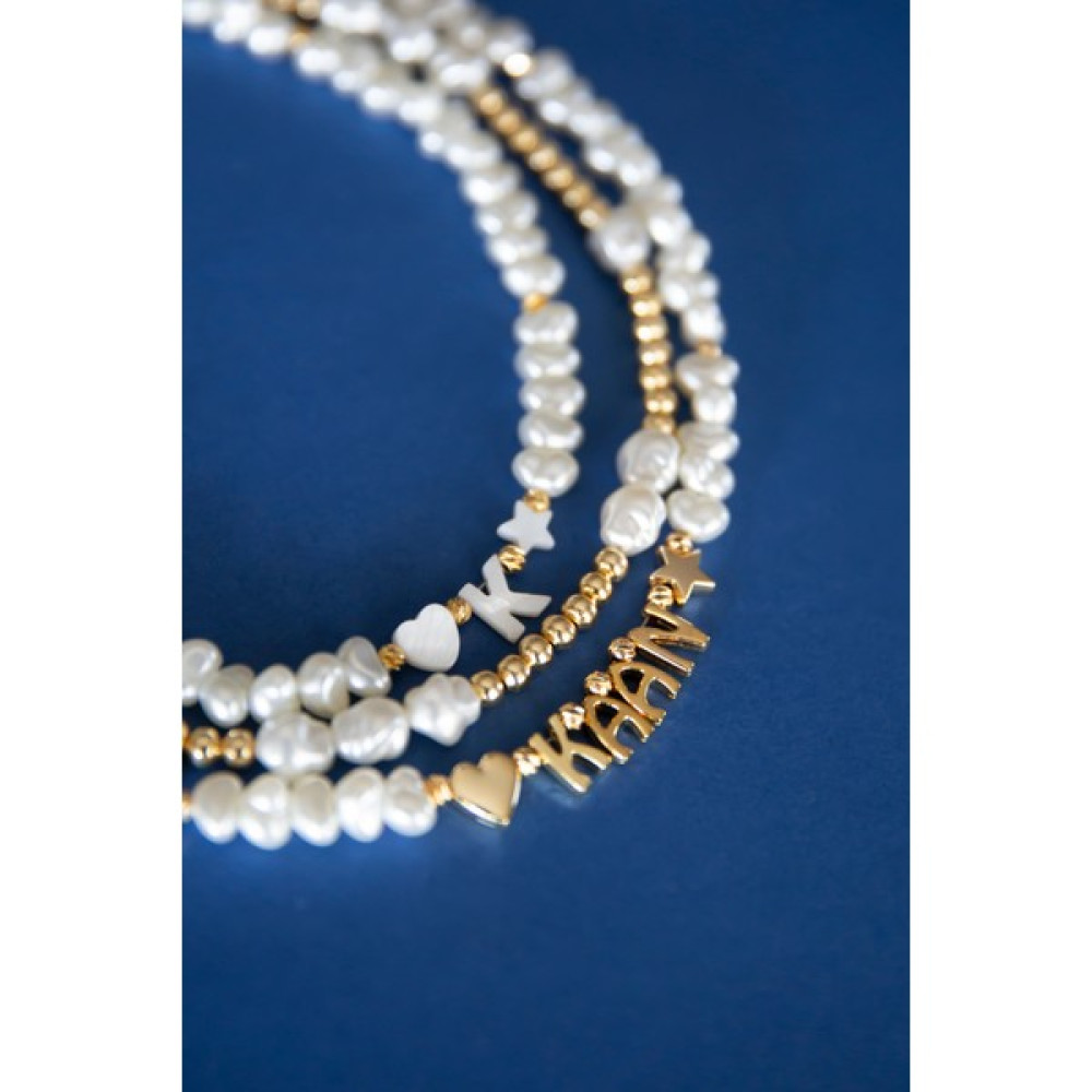 Ateliernu Jewelry Kişiye Özel Isimli Inci ve Gold Kolye İnci Kolye Fiyatı