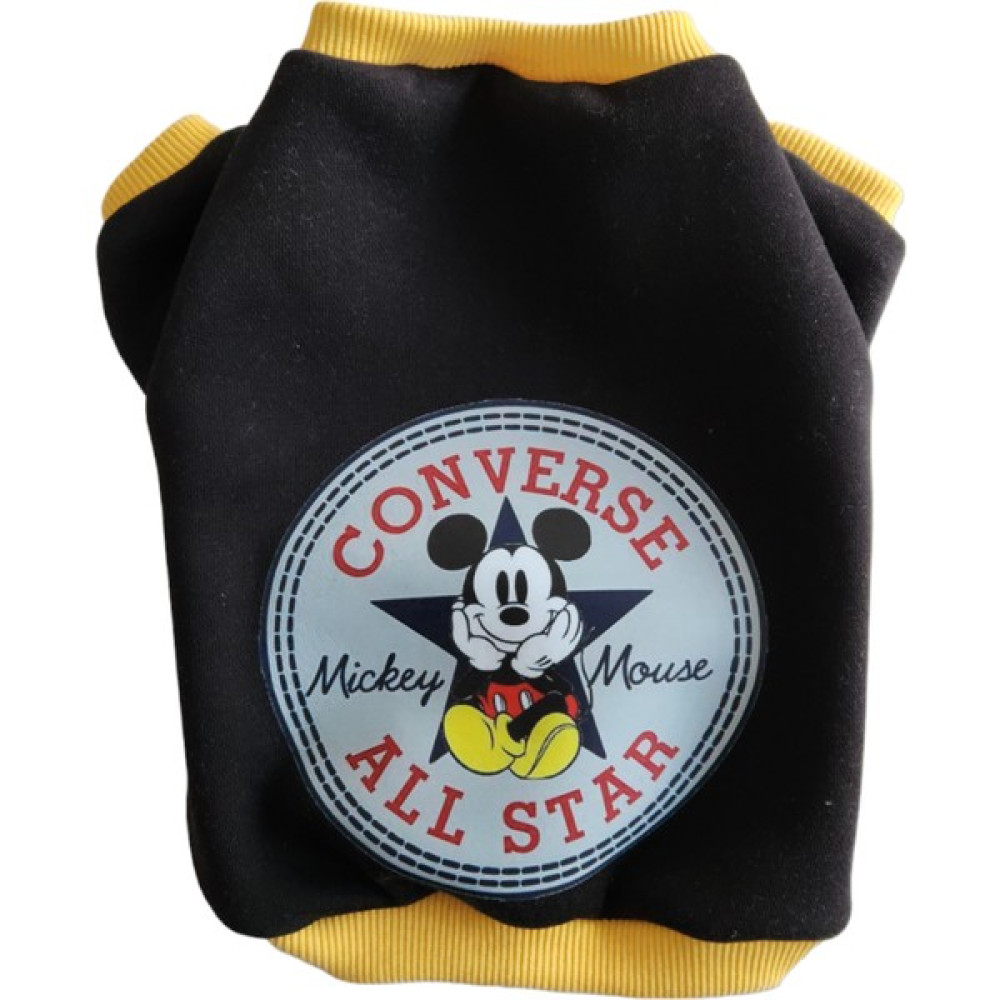 Atelyu Pet Kedi Köpek Kıyafeti Içi Polarlı Siyah Mıckey Converse Baskılı Sweatshirt - XL Evcil Hayvan Ürünleri Fiyatı
