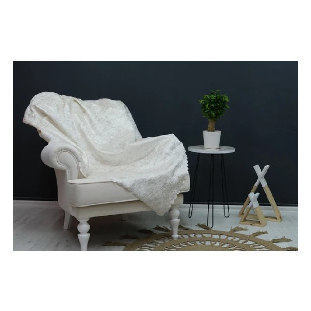 Ateş Tekstil Süngerli Koltuk-Çekyat Örtüsü / Damar Desenli Parlak ve Kaymaz Örtü - 175 x 215 cm - Krem Koltuk & Kanepe Örtüsü Fiyatı