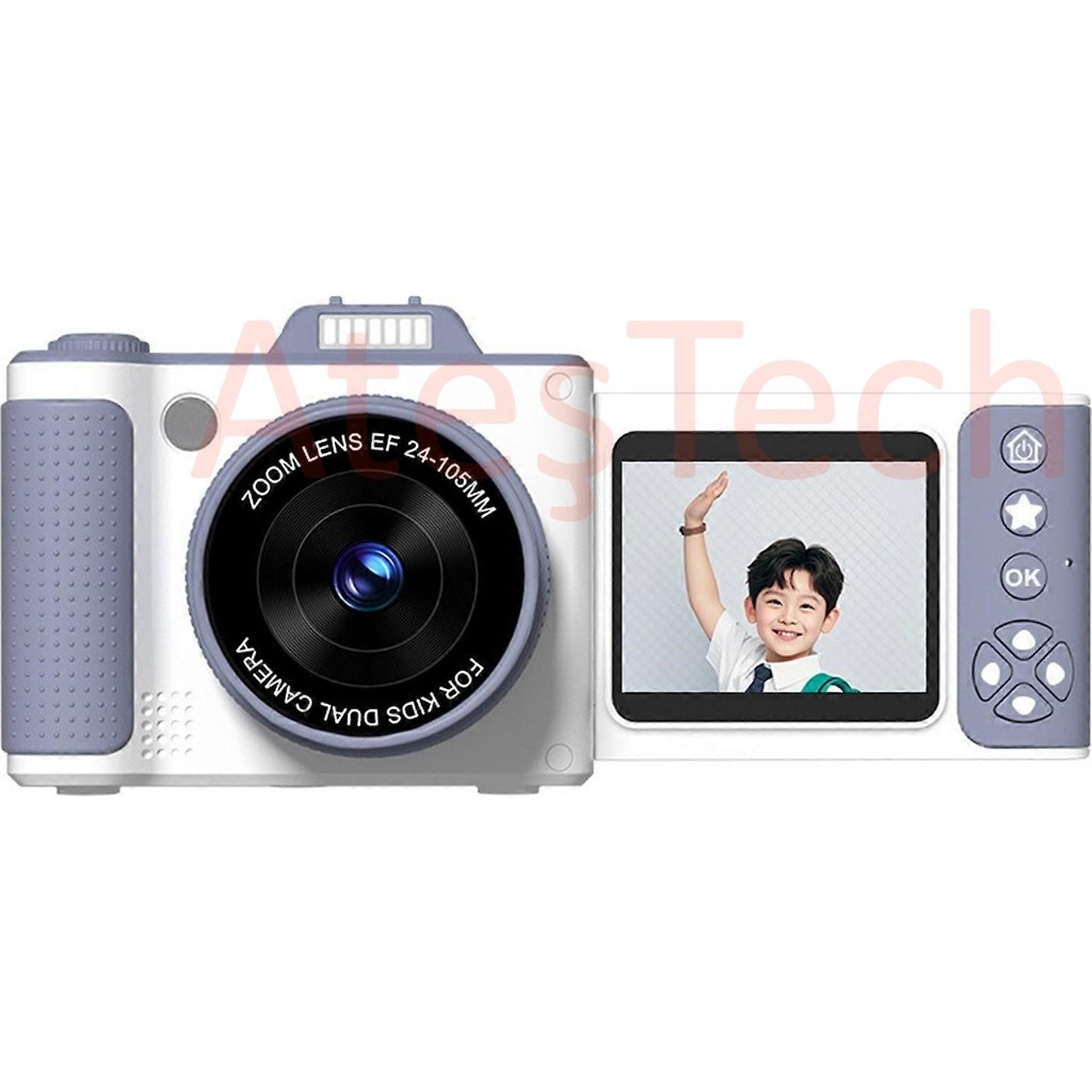 AteşTech Çocuklar Için Profesyonel Dijital Fotoğraf Makinesi Kamera – 48MP | 1080P Hd | Flip Ekranlı | 8x Zoom | Selfie Kamera - Lacivert Dijital Fotoğraf Makineleri Fiyatı