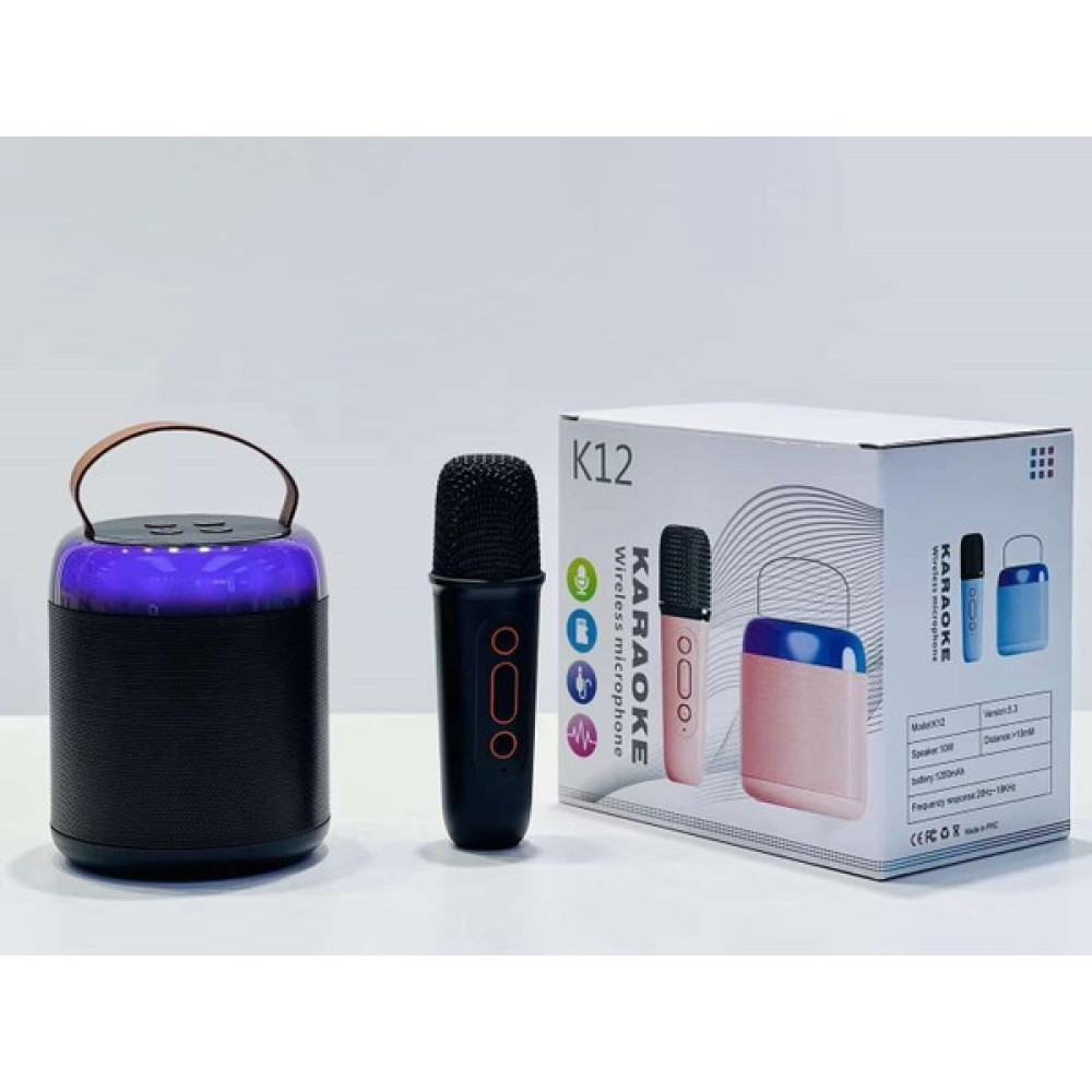 AteşTech Karaoke Mikrofonlu Rgb Işıklı Profesyonel Taşınabilir Bluetooth HOPARLÖR-K12 - Siyah Oto Boyaları Fiyatı