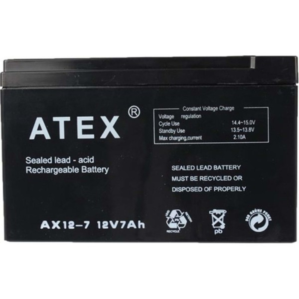 Atex Akü 12V 7A (15X6.5X9.5CM) Kesintisiz Güç Kaynakları (UPS) Fiyatı