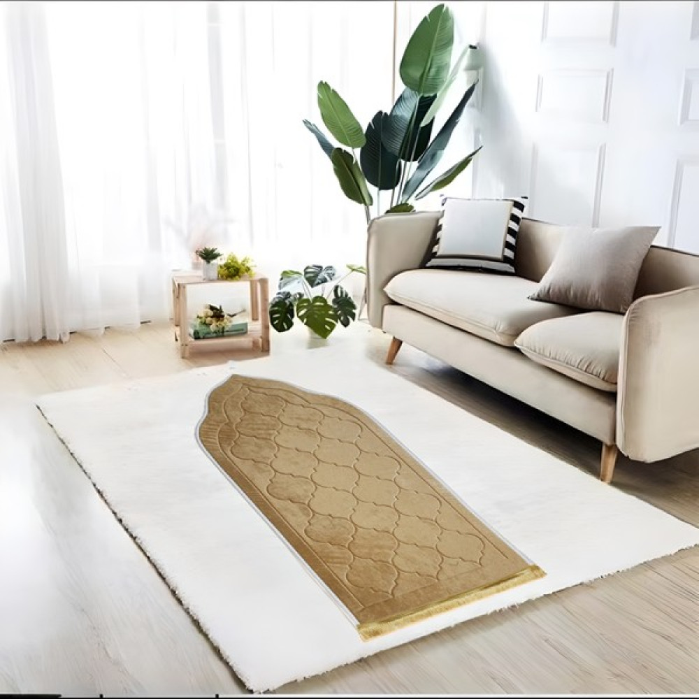 Atex Tekstil Jakron Kadife Ortopedik Seccade - Hafızalı Sünger - Hac , Umre , Çeyiz Hediyesi - Gold - 72 x 125 cm Seccade Fiyatı