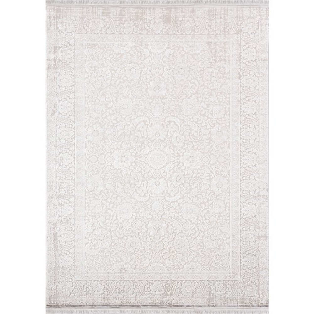 ATHENA CONCEPT Gloria Viskon Akrelik Sentetik Ipek Modern Makine Halısı - 80 x 150 cm - Bej - Beyaz Salon Halısı Fiyatı