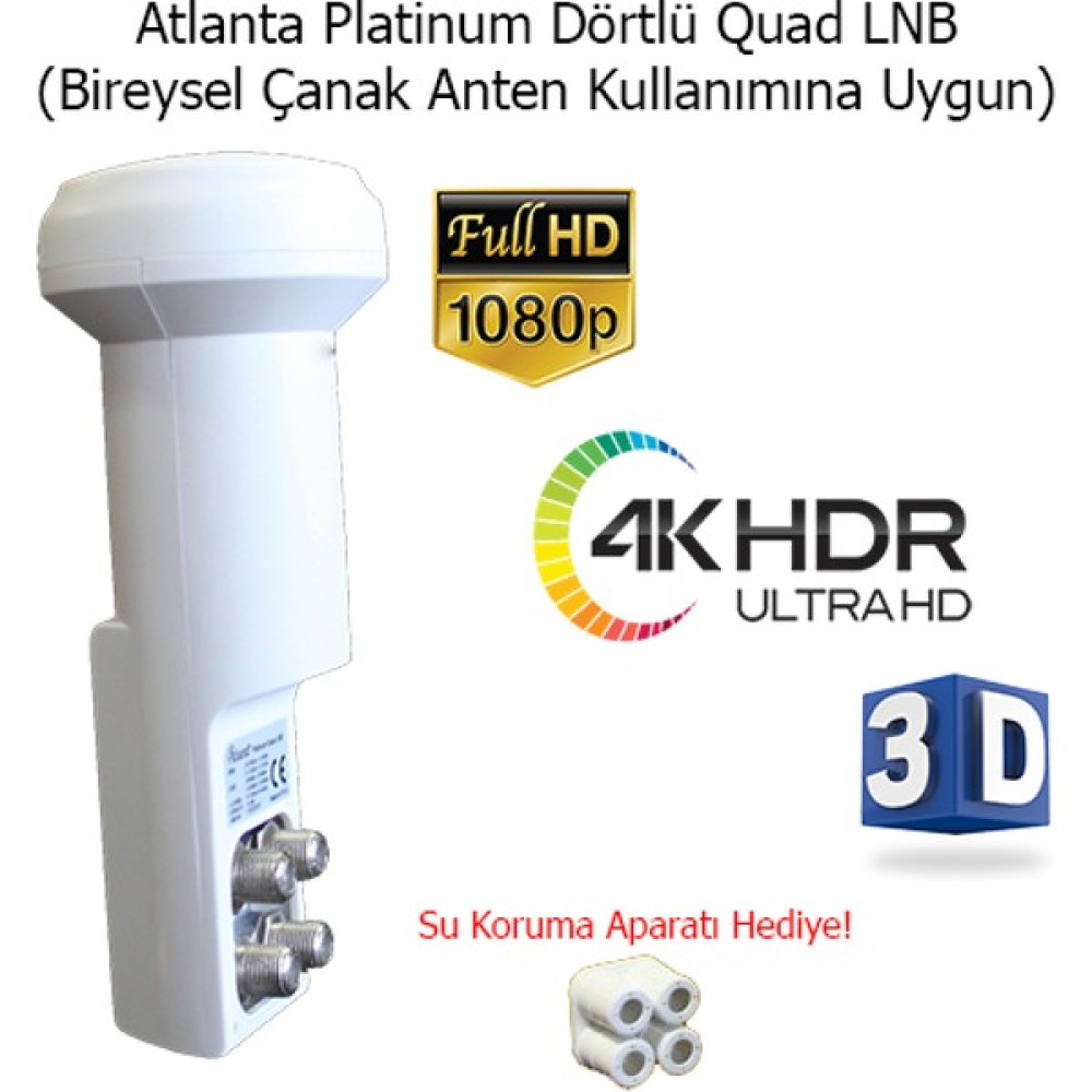 Atlanta Platinum Quad Dörtlü Dört Çıkışlı LNB (Full HD/4K) Oto Boyaları Fiyatı