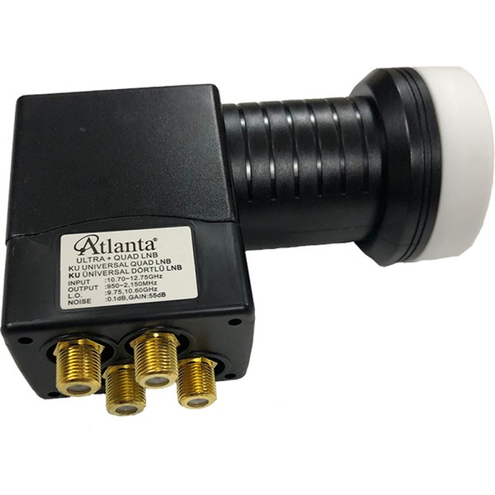 Atlanta Ultra+ Quad Dörtlü Dört Çıkışlı 4K Full HD LNB (Gold Konnektör/4 Uydu Alıcıda Kullanım) LNB ler Fiyatı