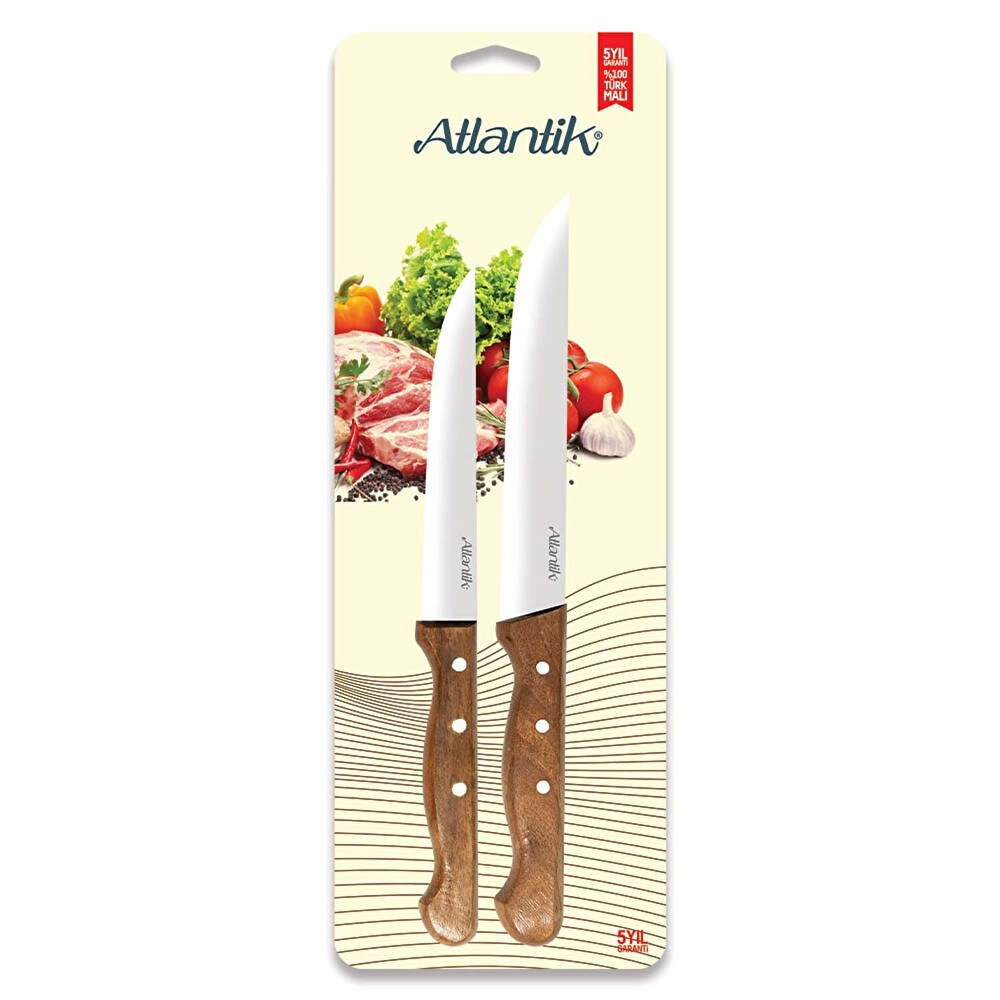 Atlantik Ahşap Saplı Mutfak Bıçağı Seti Çatal / Kaşık / Bıçak Takımları Fiyatı