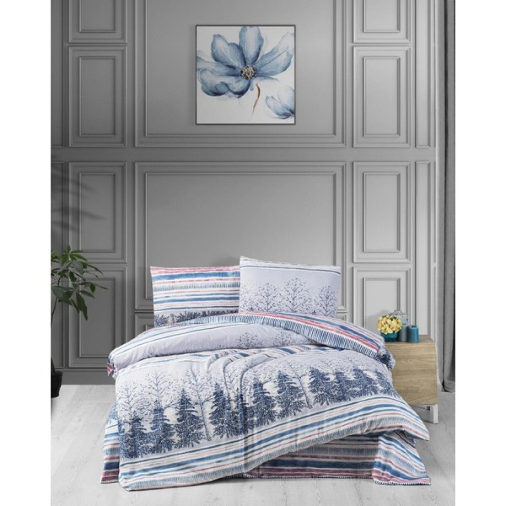 Atlantis Home Desenli Pamuklu Ranforce Çarşaflı Tek Kişilik Nevresim Takımı - Sürpriz Hediyeli !!! - Açık Mavi - 160 x 240 cm Nevresim Takımı Fiyatı