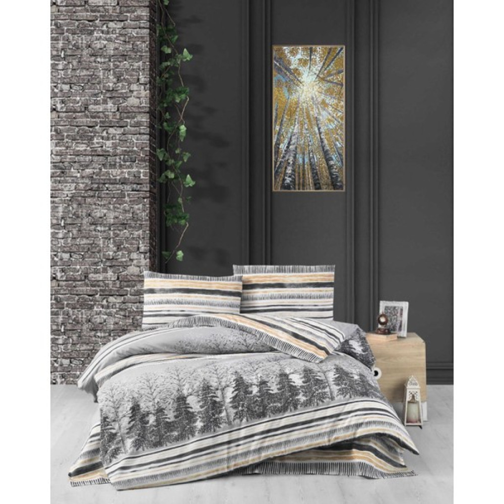 Atlantis Home Kış Masalı Serisi Ranforce Çarşaflı Çift Kişilik Nevresim Takımı - Sürpriz Hediyeli !!! - Antrasit - 200 x 240 cm Nevresim Takımı Fiyatı