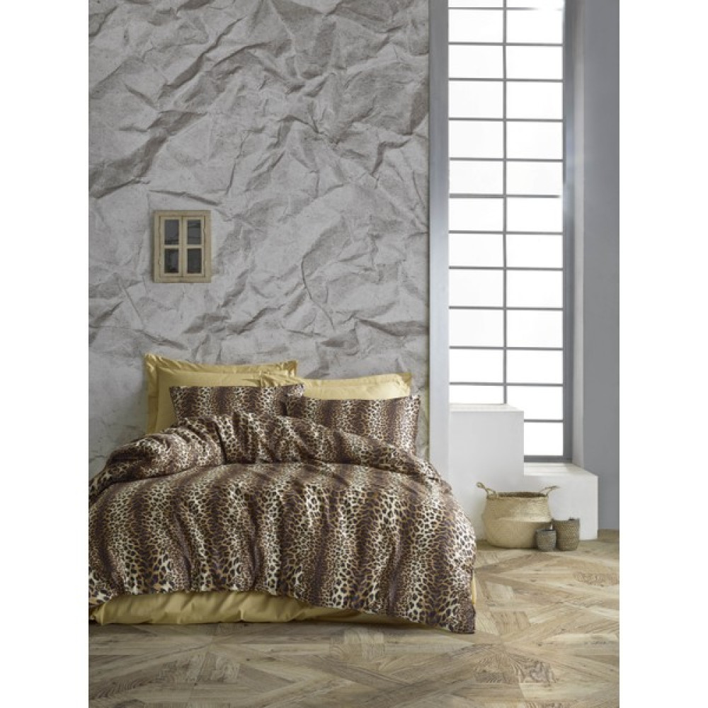 Atlantis Home Leopar Desenli Pamuklu Çarşaflı Çift Kişilik Nevresim Takımı - Sürpriz Hediyeli !!! - Sarı - 200 x 240 cm Nevresim Takımı Fiyatı