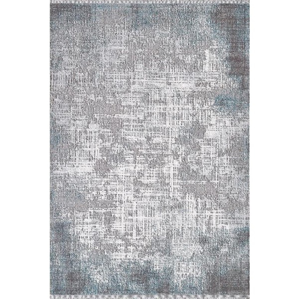 Atlas Halı Etna XQ03C Mavi Gri Beyaz Modern Eskitme Halı - 80 x150 cm - Mavi - Gri - Beyaz Salon Halısı Fiyatı