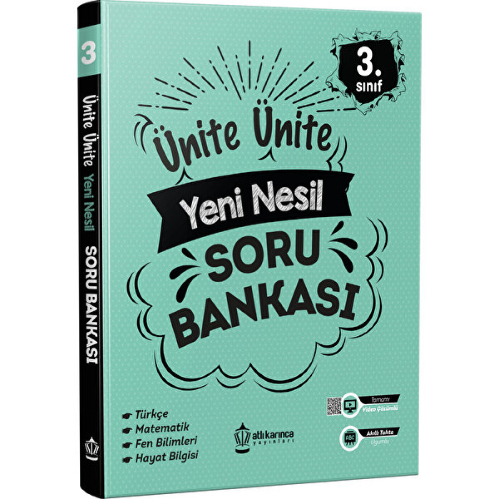 Atlı Karınca Yayıncılık Ünite Ünite 3. Sınıf Yeni Nesil Soru Bankası Tüm Dersler Fiyatı