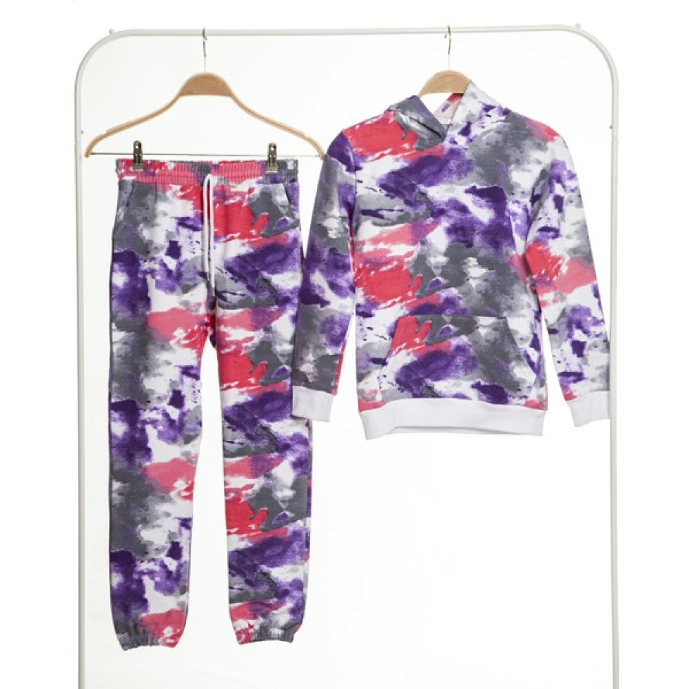 Atlıkarınca Cosy Kız Çocuk Eşofman Takımı, Kapüşonlu, Sweat/alt, Canlı Renkler Batik Desen 7-14 Yaş Kız Çocuk Eşofman Fiyatı