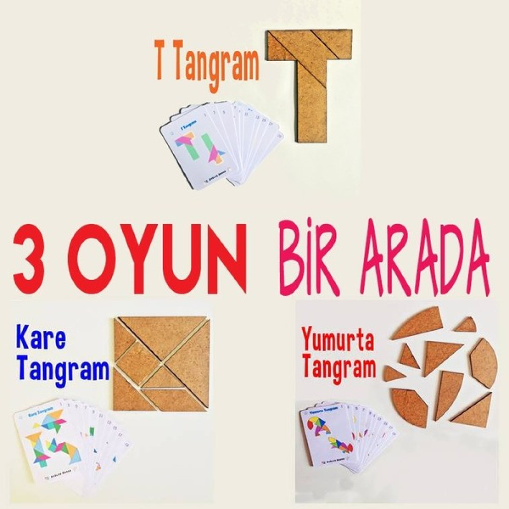 Atölye Adana Kare, Yumurta ve T Tangram Akıl Zeka Mantık Matematik Beceri Eğlenceli Öğretici Oyunu - Akça Oyun Takımları Fiyatı
