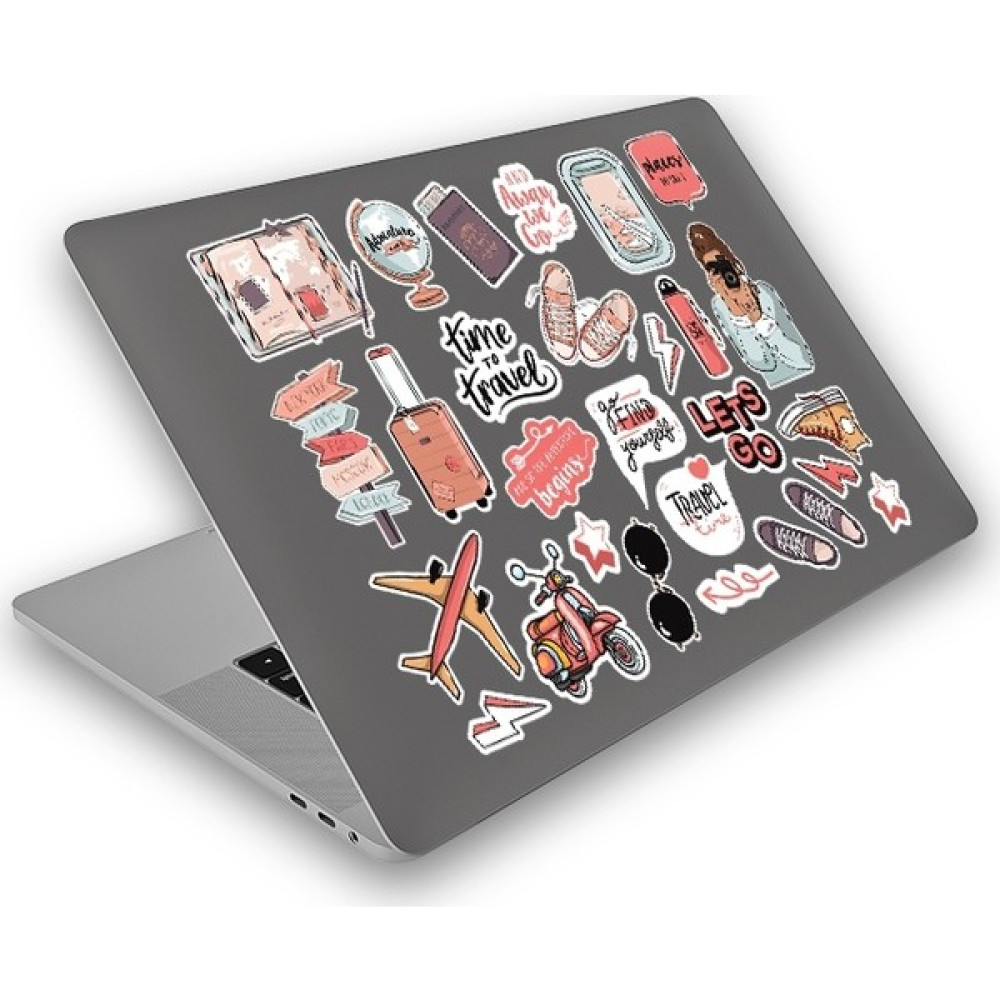 Atölye Çizgi Travel Time Pink Laptop Tablet Sticker - 39 x 27 cm - Renkli Sticker Fiyatı