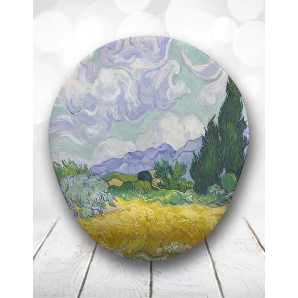 Atölye Çizgi Van Gogh Wheat Field Bilek Destekli Mouse Pad Oval Mouse Pad Fiyatı