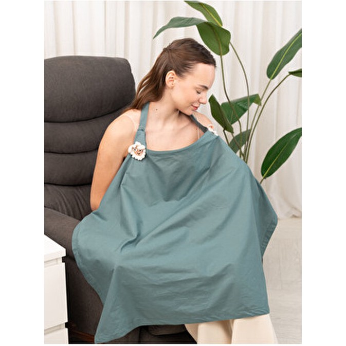 Atölye Eda Exclusive %100 Pamuklu Oeko-Tex Sertifikalı Balenli Ayarlanabilir Yaka Aparatlı Emzirme Önlüğü 80X100CM Dokuma Kumaş - Yeşil - 80 x 100 cm SSD / Solid State Drive Fiyatı