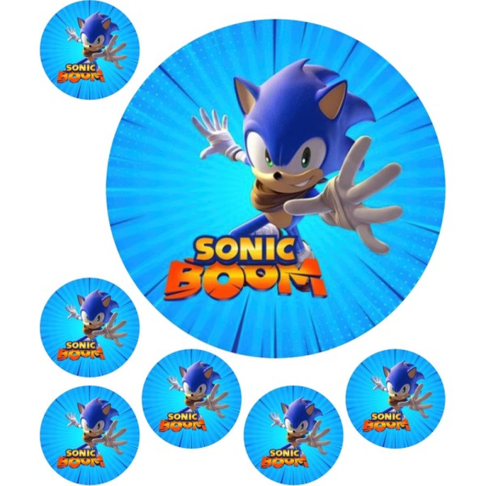 Atölye7tasarım Sonic Boom 7 Adet Yuvarlak Yenilebilir Pasta Süsü Kurabiye Cupcake Şeker Hamuru Kağıt Baskısı Fotokopi Kağıdı Fiyatı