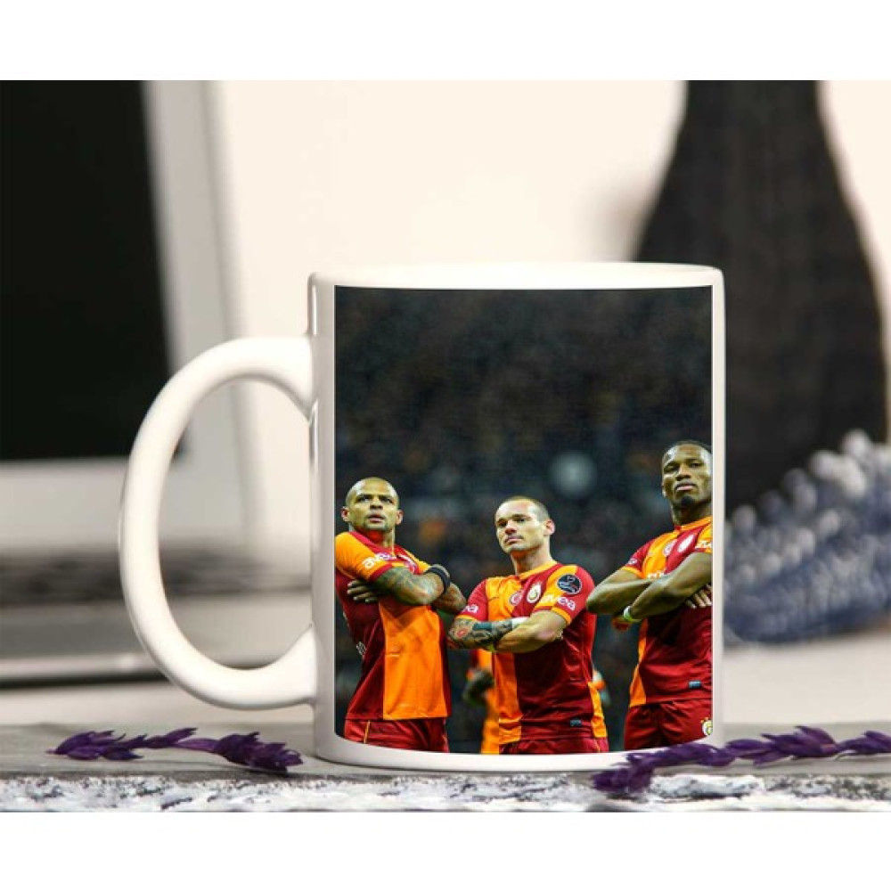 atolyehane Galatasaray Melo Drogba Sneijder Tasarımlı Kupa Bardak - Beyaz Fincan / Bardak / Kahve Takımı Fiyatı