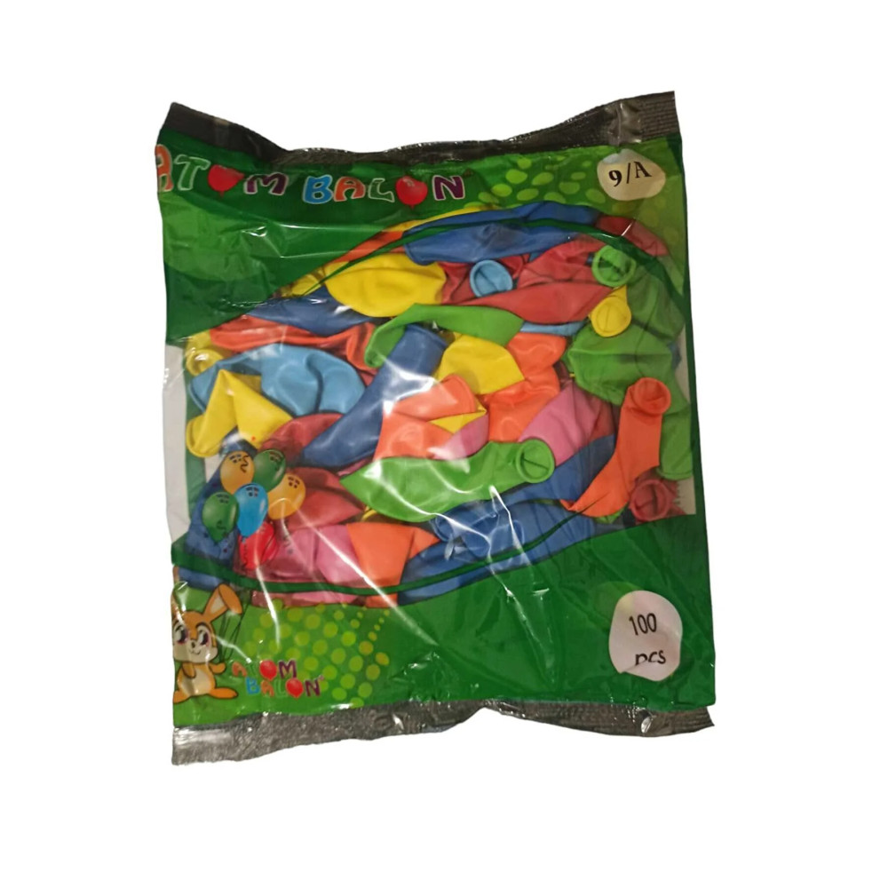 ATOM BALON Normal Balon Karışık Renk 9/A 100lü Yaş Günü & Parti Fiyatı